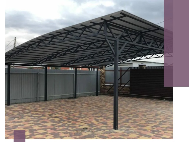 Металлические навесы под ключ в Кызыле — изготовление и монтаж