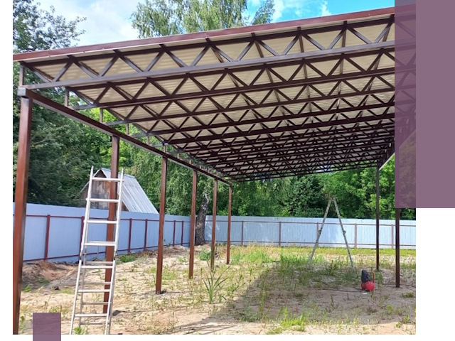 Односкатные навесы под ключ в Кызыле — изготовление и монтаж