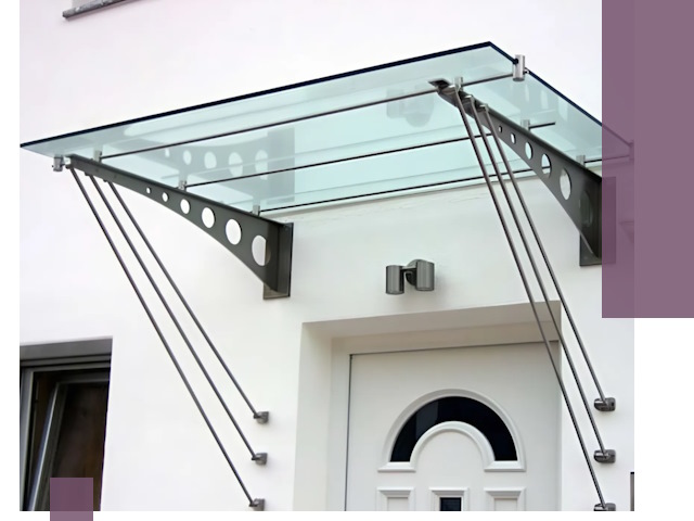 Козырьки над входом под ключ в Кызыле — изготовление и монтаж