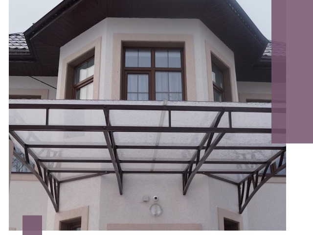 Козырьки из поликарбоната под ключ в Кызыле