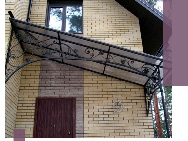 Односкатные козырьки из металла под ключ в Кызыле