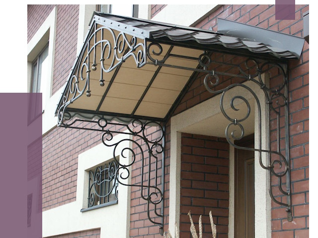 Двускатные козырьки в Кызыле под ключ от 12964 руб.