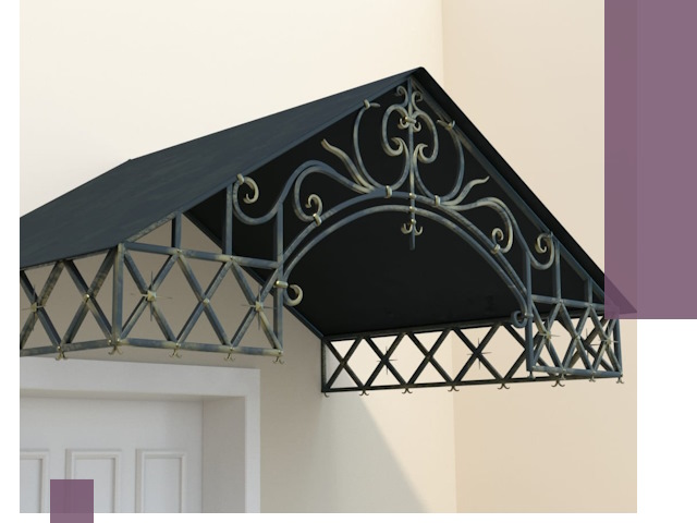 Двускатные металлические козырьки под ключ в Кызыле