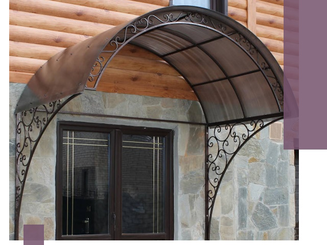 Арочные козырьки под ключ в Кызыле: изготовление и монтаж